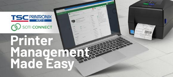 SOTI Connect enables TSC and Printronix Auto ID users to manage and maintain a fleet of barcode printers from a central dashboard
