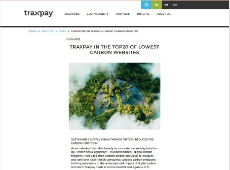 Traxpay in the Top20 of lowest carbon websites eng.JPG