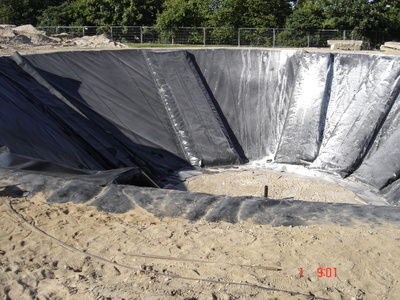 The insulator Poraver in HDPE barrier -chambers used to insulate underground thermal energy storage