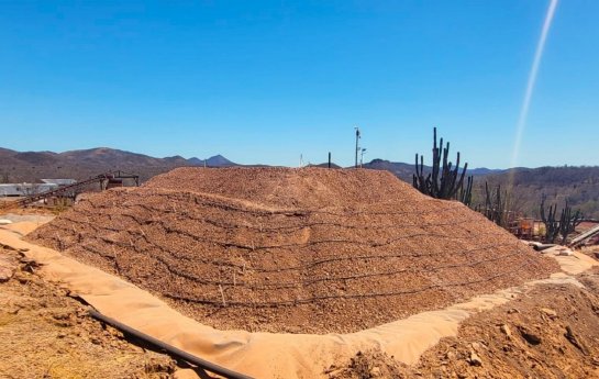 Tocvan - Bulk Sample heap leach pile during irrigation setup.jpeg