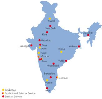 Freudenberg-Standorte in Indien