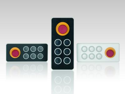 The robust B&R keypad module with E-stop is available in three designs: black, glossy black and white