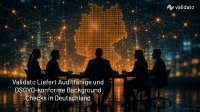 Background Checks in Deutschland: Validato macht Personalüberprüfung auditfähig und DSGVO-konform. Validato liefert für Betreiber kritischer Infrastrukturen in Deutschland revisionssichere Background Checks und Human Risk Management – in über 200 Ländern, ISO 27001-zertifiziert und ohne Mehraufwand.