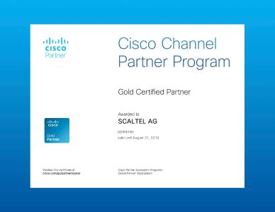 Die SCALTEL Gruppe hat erneut alle Anforderungen für die Rezertifizierung bei der Cisco Systems GmbH erfüllt