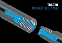 Die technische Zeichnung zeigt den Aufbau der Steckverbindung, mit der das Koaxialkabel beim maschinellen Verschrauben der Inliner-HDD-Gestänge automatisch verbunden wird.