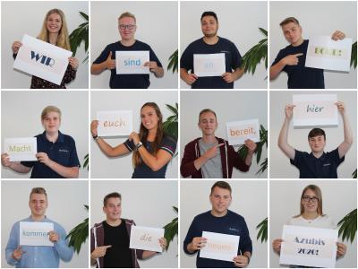 Kein Gruppenfoto? Kein Problem! Die technotrans-Auszubildenden machten aus der Not eine Tugend und erstellten kurzerhand eine Collage zum Karrierestart.