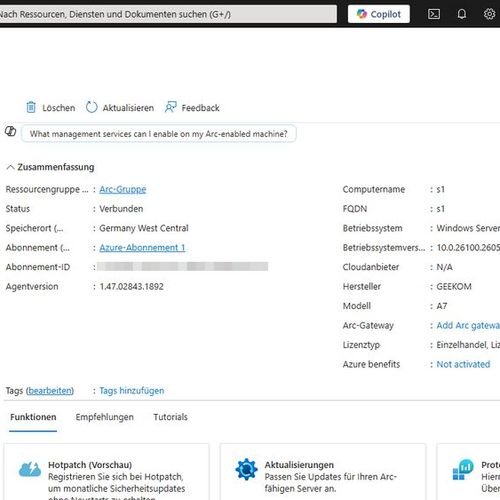Mit Azure Arc lokale Windows-Server an die Microsoft-Cloud binden