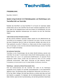 Update bringt Android 4.2.2 Betriebssystem und Radiotheque aufs TechniPad 10G von TechniSat.pdf