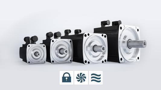 The Baumüller servo motor series is available with water cooling in the size range from 45 to 132