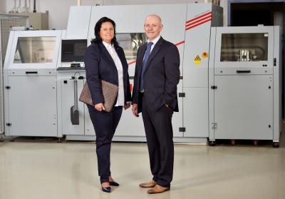 Die Geschäftsführung der Polytron-Print GmbH: Katja Skarupa-Pacella und Michael Müller