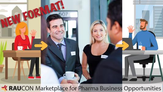 Illustration of the new, combined in-person/virtual format of RauCon's »Marketplaces«