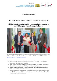PM - BioM eröffnet Start-up Inkubator MAxL in Martinsried.pdf
