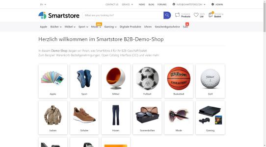 Ein Screenshot vom Smartstore Shopsystem