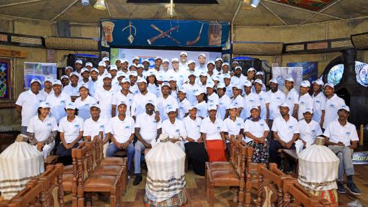 Gruppenbild mit Mitarbeitern der LICON und der MC-Bauchemie beim Kick-off am 20. Februar 2019 in Addis Abeba, Äthiopien.