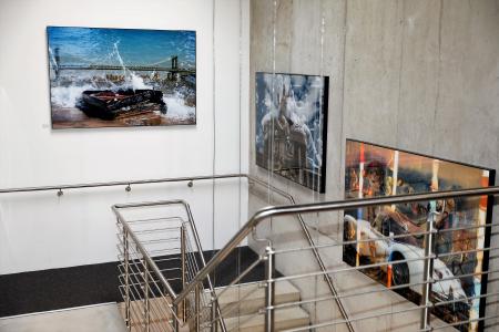 Die Double Exposure Fotografien „Sandy“, „Monuments of Vienna“ und „Life in Paris“ der Ausstellung CITY MOMENTS von Georg Glatzel. Bis 31. Juli 2019 zu sehen bei Heidelberg iT. Foto: Andreas Gieser