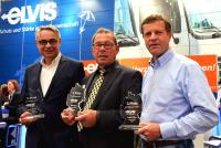 Dr. Norbert Leven, Geschäftsführer Karl Schnug Kraftwagenspedition, Reinhard Winkelsträter, Geschäftsführer Net Cargo, und Josef Massong, Geschäftsleitung Massong, wurden auf der transport logistic mit dem Quality Award von ELVIS ausgezeichent / Foto: ELVIS AG Dr. Norbert Leven, Geschäftsführer Karl Schnug Kraftwagenspedition, Reinhard Winkelsträter, Geschäftsführer Net Cargo, und Josef Massong, Geschäftsleitung Massong, wurden auf der transport logistic mit dem Quality Award von ELVIS ausgezeichent / Foto: ELVIS AG