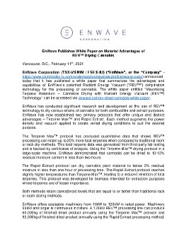 11022021_ENEnWave Publishes White Paper on REV Drying Cannabis.pdf