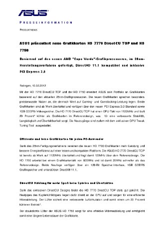 ASUS Presseinformation ASUS präsentiert neue Grafikkarten HD 7770 DirectCU TOP und HD 7750.pdf