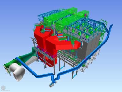 3D image of the fabric filter plant