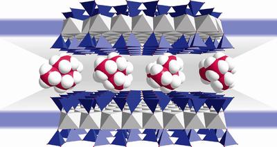 Cartoon eines "Pillared Clay", ein neues poröses Hybridmaterial