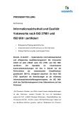 [PDF] Pressemitteilung: Informationssicherheit und Qualität: Voiceworks nach ISO 27001 und ISO 9001 zertifiziert