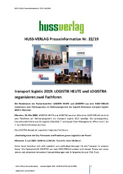 Presseinformation_22_HUSS_VERLAG_transport logistic 2019_LOGISTIK HEUTE und LOGISTRA organisiere.pdf