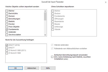 Mit dem Importfilter definiert der Anwender die auszuwertenden Bauteilvarianten (Quelle: G&W Software AG, München)