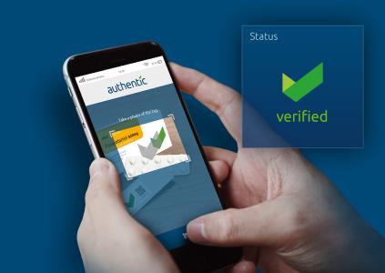 The green tick guarantees that the medicine is genuine: authentic.network stands for worldwide counterfeit security – uncopiable, unmanipulable and secured by the global blockchain community.