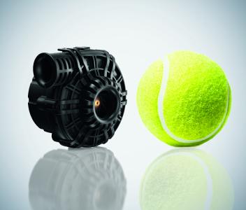 Klein, leicht, dynamisch und leise: der Tausendsassa RV45 mit Größe eines Tennisballs. (Bild: ebm-papst)