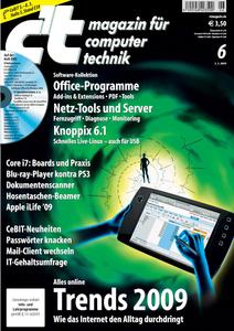Das Titelbild der aktuellen c't-Ausgabe 06/2009