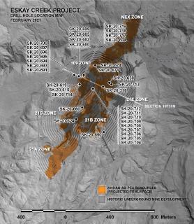 Skeena Intersects 13.86 g/t AuEq over 25.27 metres in Hanging Wall Zone at Eskay Creek
