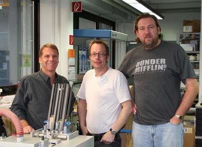 (From left to right) Pontus Logdberg, Johan Martensson and Peo Akesson, of Sustainable Cards at the OC 200's card unit