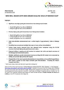 28 Nov 2018 New Drill Season Hits High-Grade Shallow Gold at Ndongo East v15.pdf
