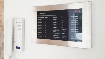 Tabletansicht mit Sensordaten