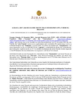 13122024_DE_ARU_Aurania Announces Tranche 1 Closing 13DEC2024 final de.pdf