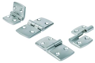 Hoch belastbare Aluminiumscharniere bietet KIPP für linke und rechte Seiten zum Aushängen sowie als fest mit der Achse verbundene Typen an. Sie eignen sich für verschiedenste Anwendungen im Maschinen- und Anlagenbau, Foto: KIPP