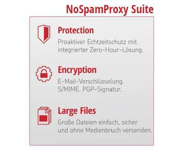 Net at Work bietet die Secure E-Mail-Gateway-Lösungen NoSpamProxy Protection, Encryption und Large Files ab sofort gebündelt als NoSpamProxy Suite / Partner sparen mit dem Bundle 30 Prozent gegenüber den Einzelpreisen