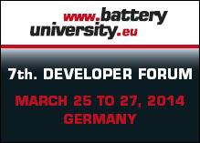 7th batteryuniversity.eu rechargeable battery developer forum informs for three days about the newest trends in the sector