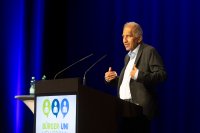 Mojib Latif verbreitete in Heilbronn verhaltenen Optimismus.  Foto: Mario Berger