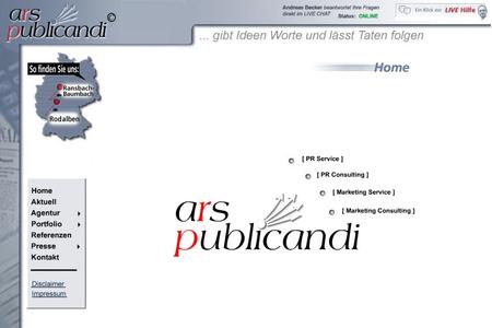 Screenshot neue Homepage