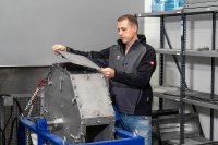 Künftig für zahlreiche Industriezweige einsetzbar: die Abriebtrommel im Prüflabor des SKZ.
