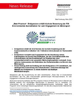 Bridgestone erhält höchste Bewertung der FIA Environmental Accreditation im Bereich Motorsport.pdf