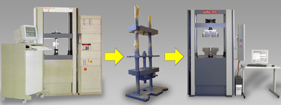 Materialprüfmaschine vor und nach der Modernisierung