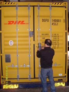 The first CSD equipped container in preparation for its trip to Europe