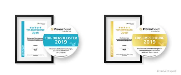 Auszeichnungen ProvenExpert 2019