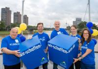 (v.l.): Dietrich Pendl (Neuapostolische Kirche Lampertheim), Luka Mucic (Vorstandsvorsitzender Verein Zukunft Metropolregion Rhein-Neckar), Matthias Bösl (NABU Worms-Wonnegau), Dr. Christiane Sutter (Technoseum Mannheim) und Karin Heyl (BASF SE)