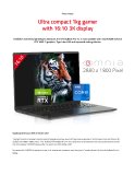 [PDF] Press Release: Ultra compact 1kg gamer with 16:10 3K display