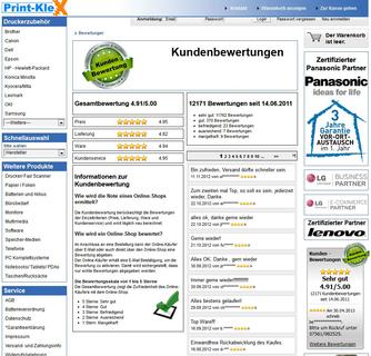 Ansicht der Kundenbewertungen