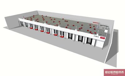 3D-Visualisierung der fertigen AutoStore Anlage von Styleboom