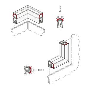 GN 2181 Kantenschutz-Dichtprofil-Ecken – oben Form A, unten Form D